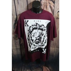 Popular Poison King Life short sleeve t-shirt 2XL solid maroon